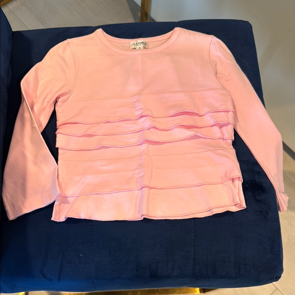 Simonetta Pink Long Sleeve Tee and skirt